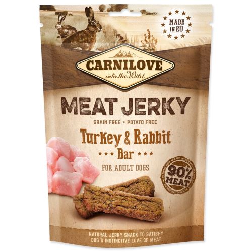 CARNILOVE Jerky Snack Pute & Kaninchen Riegel 100 g