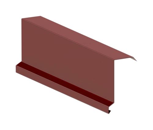 Obere Ortgangblech Br. 250 mm, Prefalz stucco, Dunkelrot P.10 RAL 3009