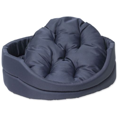 Bett DOG FANTASY oval mit Kopfkissen dunkelblau 42 cm 1 Stück