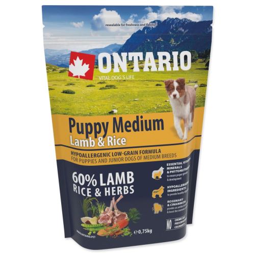 Ontario Puppy Medium Lamm & Reis 0,75kg
