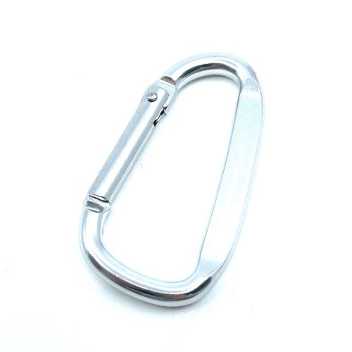 Aluminiumkarabiner Typ D 5 x 50mm, silber - silber - Packung 1 St.