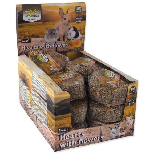 Display Brunch XL Herzen mit Blütenblättern 90g 14 Stück