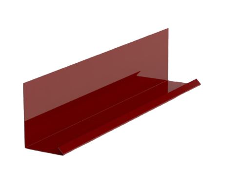 Wandanschluss zur Kombination mit Abdeckleiste Br. 250 mm, Prefalz glatt, Dunkelrot P.10 RAL 3009