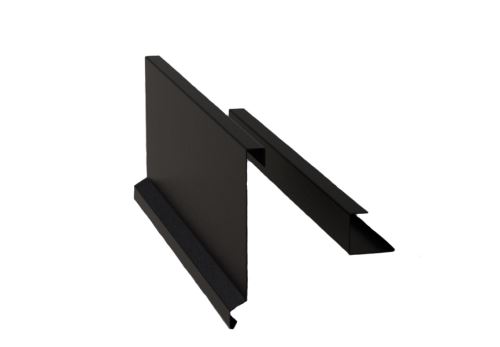 Ortgangblech für Kunststoffschindel Br. 375 mm, Lackiertes Zink, Schwarz RAL 9005