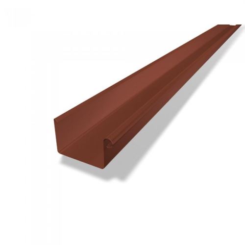 PREFA Quadratische Dachrinne, 3 m lang, Breite 120 mm (T 333 mm), Dunkelrot