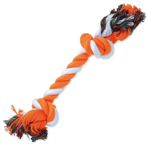 Knot DOG FANTASY Baumwolle orange und weiß 2 Dochte 30 cm 1 Stück