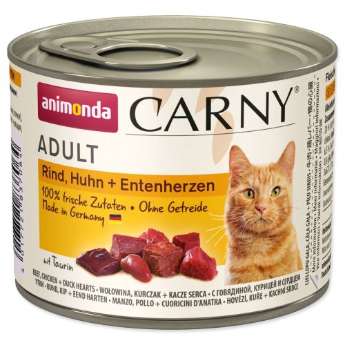 Carny Adult Rindfleisch + Huhn + Entenherzen in Dosen 200 g