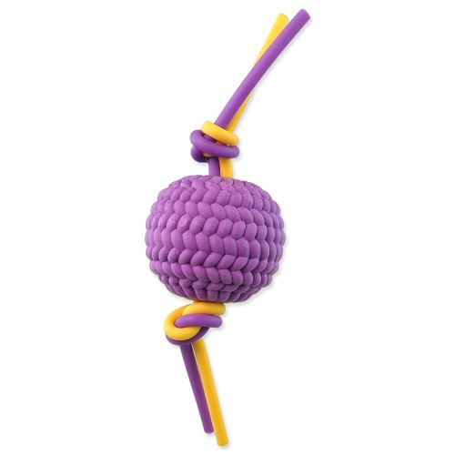 Spielzeug DOG FANTASY Ball + flexi Seil TPR Schaumstoff lila 22 cm