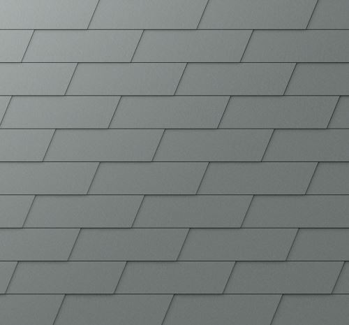 PREFA Fassaden-Schindel XL, Oberfläche Stucco, Hellgrau P.10 / Packung 1 m2