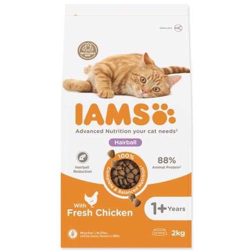 IAMS Cat Adult Haarballen Huhn 2 kg
