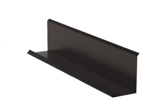 Wandanschluss zur Kombination mit Abdeckleiste Br. 250 mm, Lackiertes Zink, Dunkelbraun RAL 8019